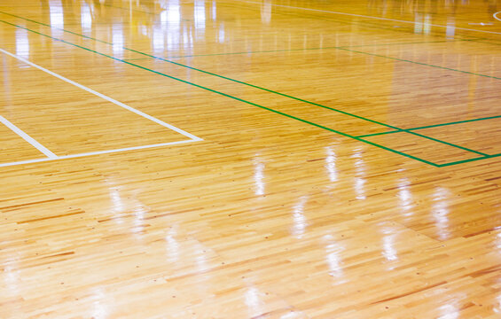 Image of waxed gymnasium floor