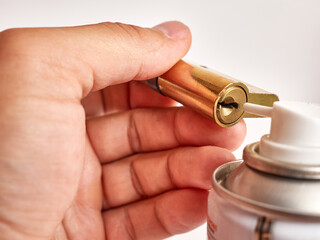 Lubricate the locking cylinder pin mechanism. Service of door locks.