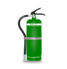 Non-cfc green fire extinguisher vector illustrator
