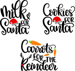 Christmas Set Cookies, Milk, Carrots