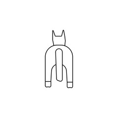 Horse back view icon, thin lines eps ten