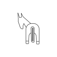 Horse looks back icon. thin lines eps ten