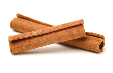 Cinnamon on a white background