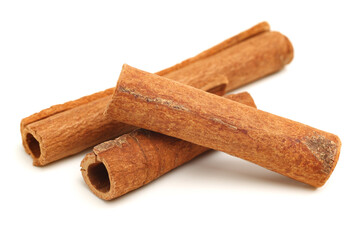 Cinnamon on a white background