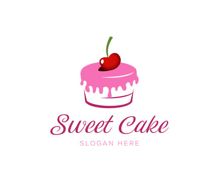 Sweet Cake Logo Template. Bakery Cake Logo.