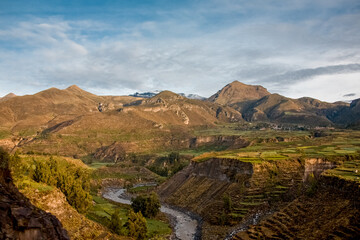 Naklejka premium Colca Canyon area in Peru - South America. One of the deepest canyons in the world