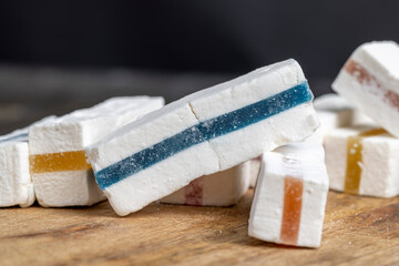 sweet milk marmalade with multicolored stripes