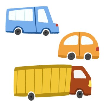 Cute car and truck illustration transportation for pattern and children design