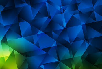 Dark Blue, Green vector abstract polygonal template. - obrazy, fototapety, plakaty