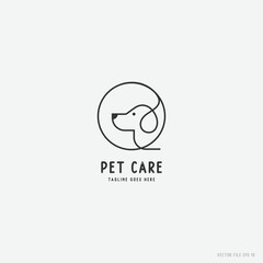 pet shop/clinic logo design. minimal pet clinic logo. line icon. 