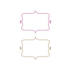 Creative colorful Vintage Wedding Symmetry Frames isolated on White