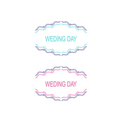 Naklejka na ściany i meble WEDDING DAY SIMPLE DESIGN ORNAMENTS SET ISOLATED ON WHITE