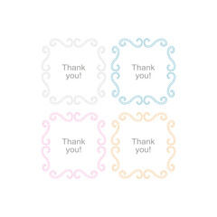 Thank You Ornamental Design Label isolated On White