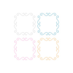 Simple Design Ornaments ( Silver, Blue, Pink, Yellow ) isolated On White