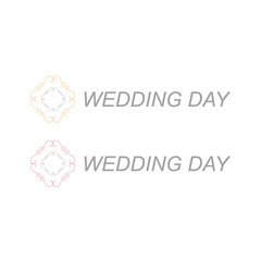 WEDDING DAY SIMPLE DESIGN ORNAMENTS ISOLATED ON WHITE