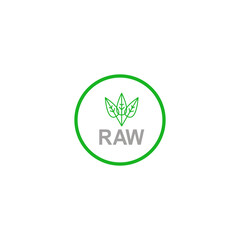 Raw Food Design Label isolated On White