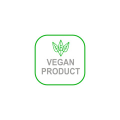 Vegan Product Design Badge isolated On White