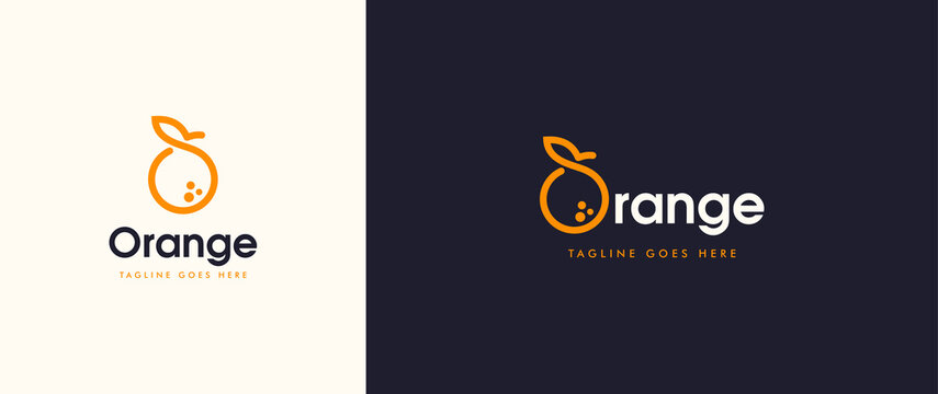 Line art orange logo with professional color