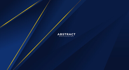 Abstract dark blue with golden line background