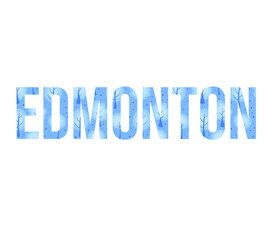 Edmonton city name filled with winter trees pattern