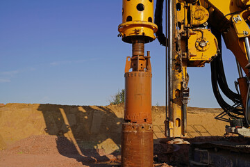 Drilling and installation of steel cages and concrete for the construction of bored piles