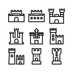 castle icon or logo isolated sign symbol vector illustration - high quality black style vector icons
