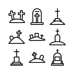 cemetery icon or logo isolated sign symbol vector illustration - high quality black style vector icons
