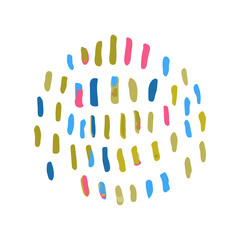 Vector Colorful Illustration of Abstract Doodle Pattern Isolated on White Background