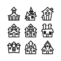 haunted house icon or logo isolated sign symbol vector illustration - high quality black style vector icons
