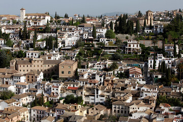 Fototapeta na wymiar Albaicin seen from Alhambra