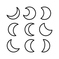 moon icon or logo isolated sign symbol vector illustration - high quality black style vector icons

