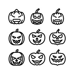 scary pumpkin icon or logo isolated sign symbol vector illustration - high quality black style vector icons
