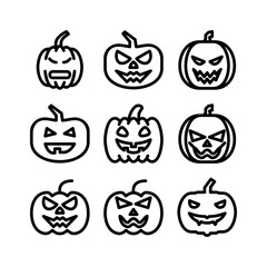 scary pumpkin icon or logo isolated sign symbol vector illustration - high quality black style vector icons
