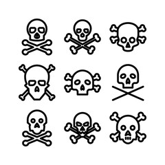 skull and crossbones icon or logo isolated sign symbol vector illustration - high quality black style vector icons

