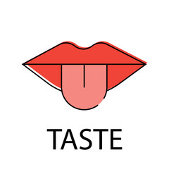 Organs of human anatomy taste. Human organs. The taste of the tongue. Environmental perception cartoon vector illustration.