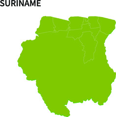 スリナム/SURINAMEの地域区分イラスト