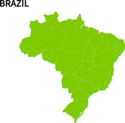 ブラジル/BRAZILの地域区分イラスト