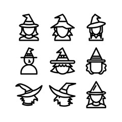 witch icon or logo isolated sign symbol vector illustration - high quality black style vector icons
