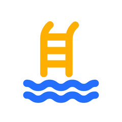 Swimming Pool Icon with Outline Color
