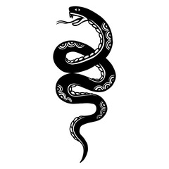 Fototapeta premium Illustration of snake in tattoo style. Design element for poster, card, t shirt. Vector illustration