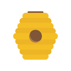 Flat icon beehive isolated on white background. Vector illustration.