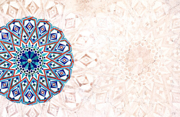 Horizontal or vertical background with ceramic tile. Mock up template. Copy space for text