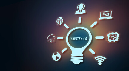 Internet, business, Technology and network concept.Industry 4.0 Cloud computing, physical systems, IOT, cognitive computing industry. 3d illustration.