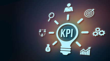 Internet, business, Technology and network concept. KPI Key Performance Indicator for Business Concept. 3d illustration.