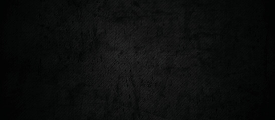 Blank wide screen Real chalkboard background texture. Texture of old gray concrete wall for dark background. 