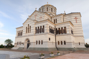 Fototapeta na wymiar Exterior of Saint Vladimir Cathedral, Sevastopol, Crimea