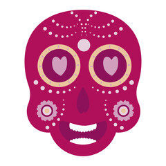 Skull with Mexican pattern. Vector illustration