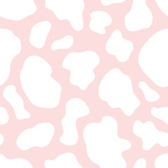 Cow print vector seamless pattern design, abstract seamless animal skin repeat background. 