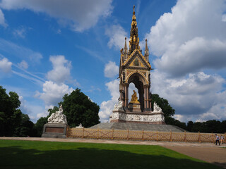The Royal Albert Memorial in Kensington in London on a bright summer's day