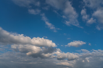 Blue sky with white clouds, abstract natural atmosphere background
